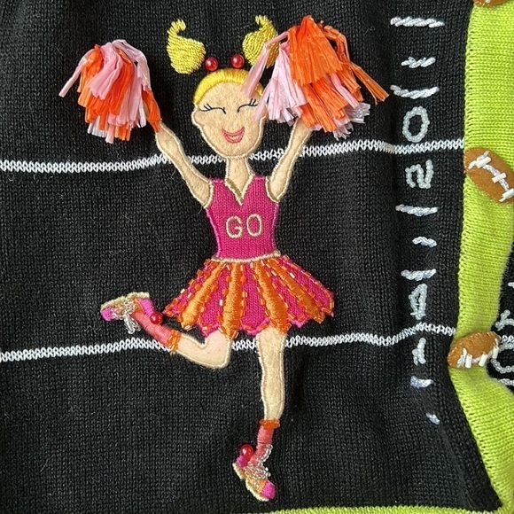 Jack B Quick Petite Football Cheerleader Hoodie Knit Cardigan - Picture 8 of 13